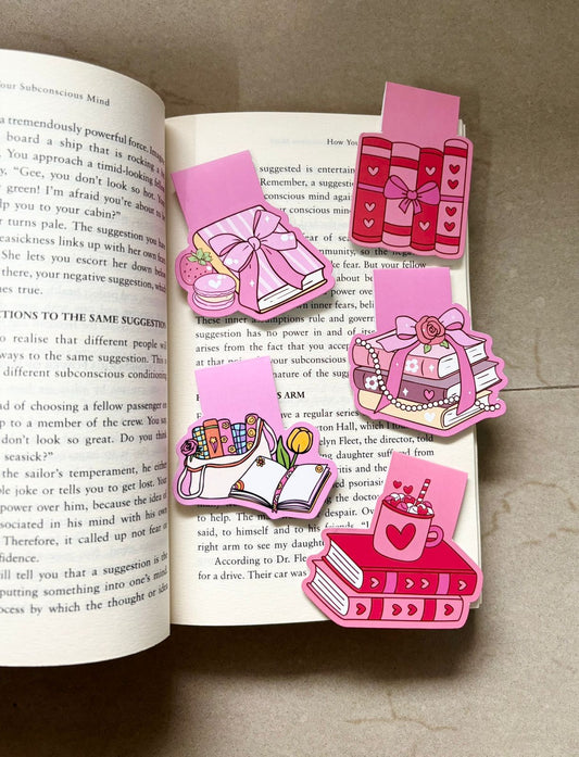 Pack of 5 Magnetic Bookmarks - Pinker Pages