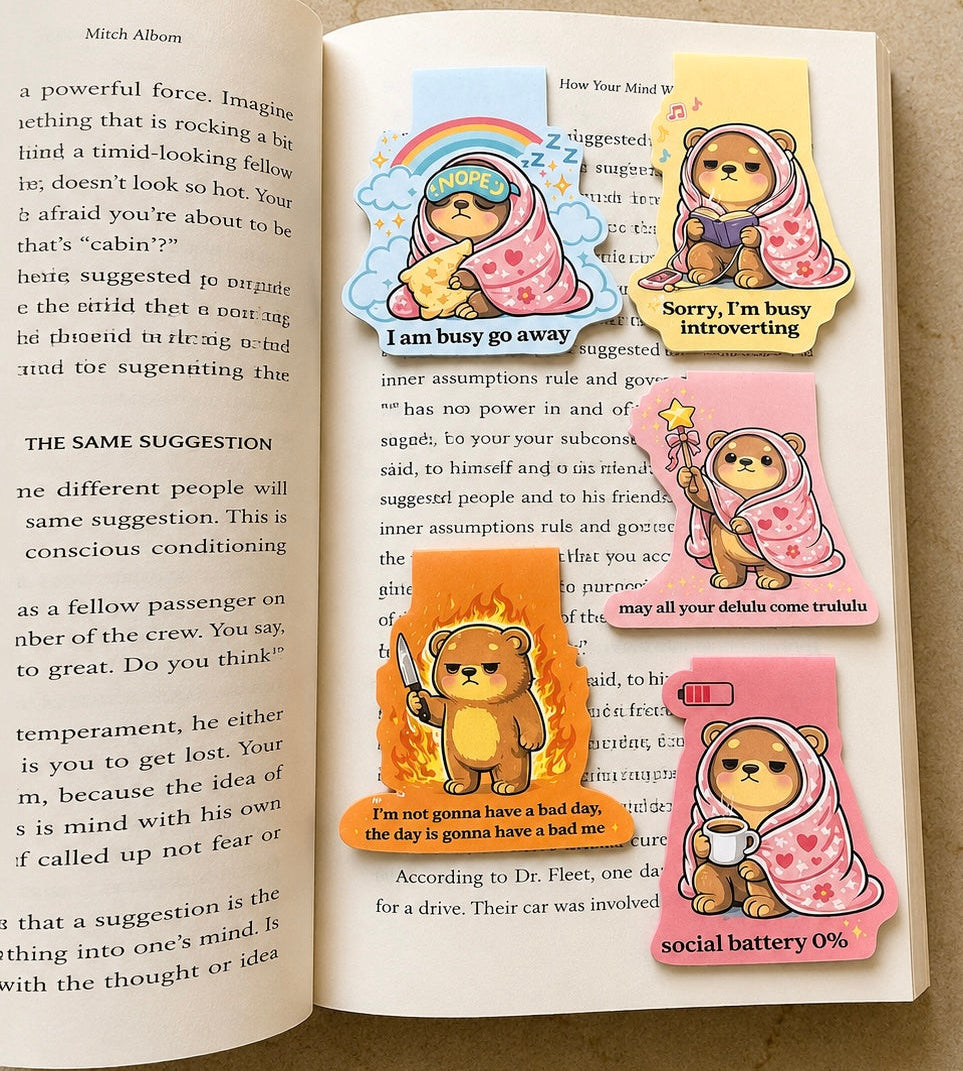 Pack of 5 Magnetic Bookmarks - Main Character