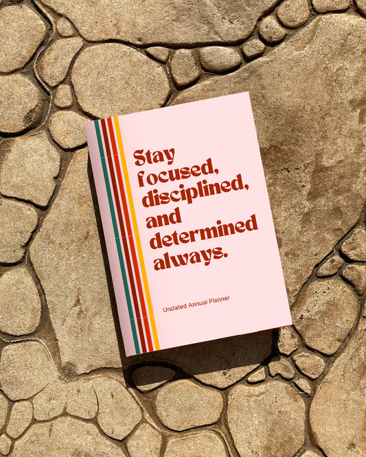 Softcover Undated Annual Planner  β Stay Focused  | Freebies included