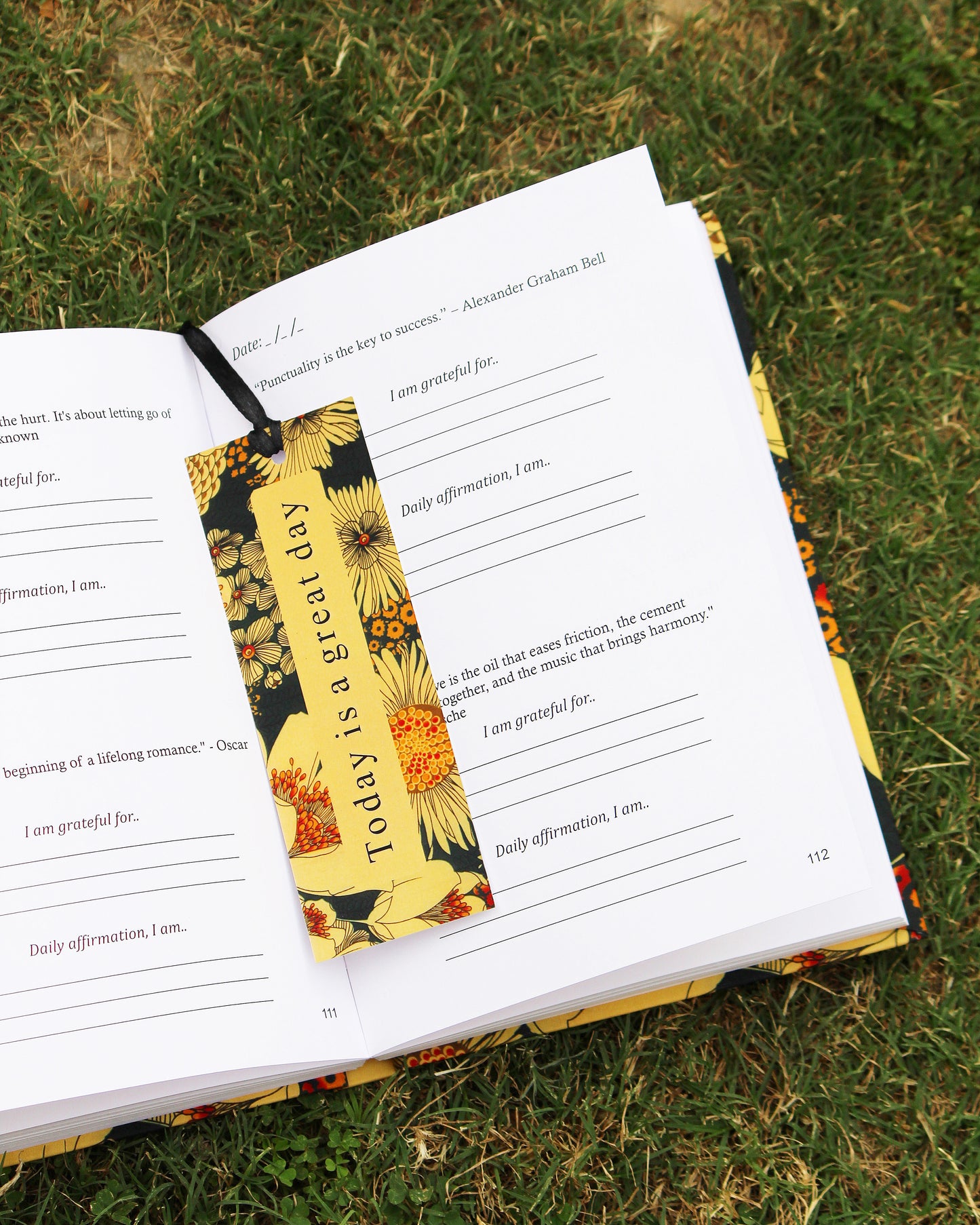 Bookmark attached with Gratitude Journal