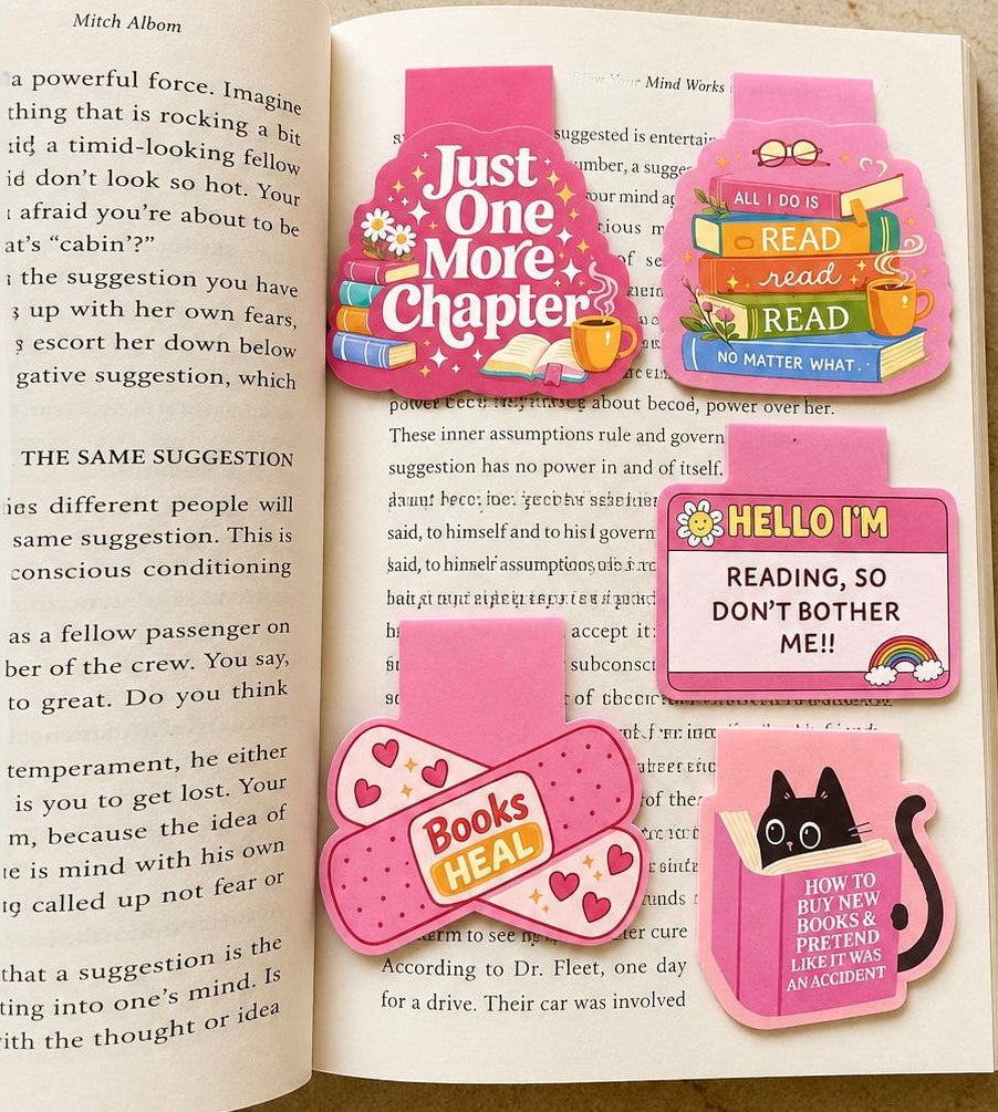 Pack of 5 Magnetic Bookmarks - One more chapter