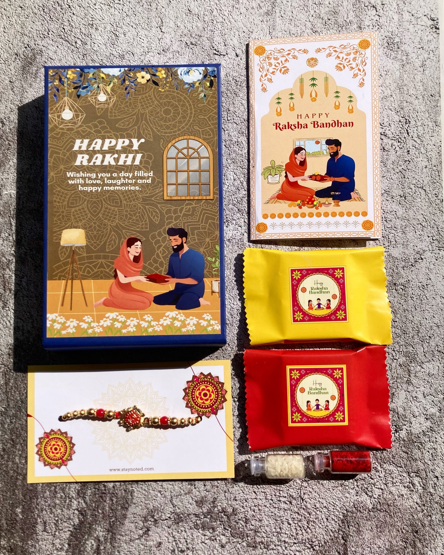 Om Rakhi Rakhi for Brother| Magnetic Gift Box, Chocolates, Card, Roli & Chawal