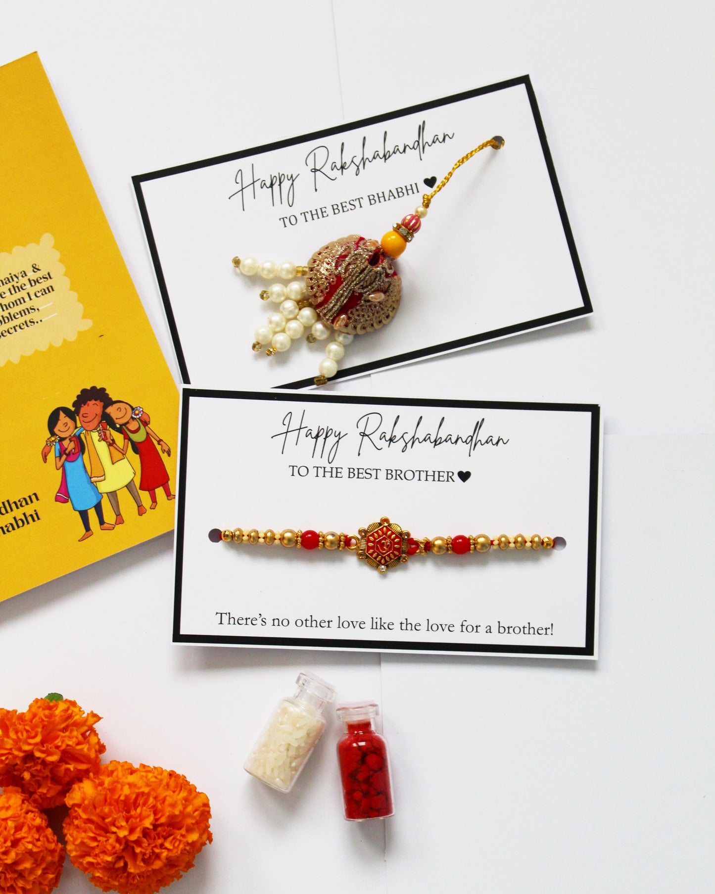 Bhai and Bhabhi Rakhi | Magnetic Gift Box, Chocolate, Card, Roli & Chawal