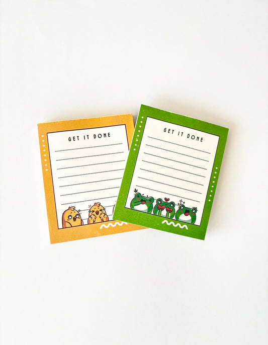 Pack of 2 Get it Done Memo Pad - Green & Yellow