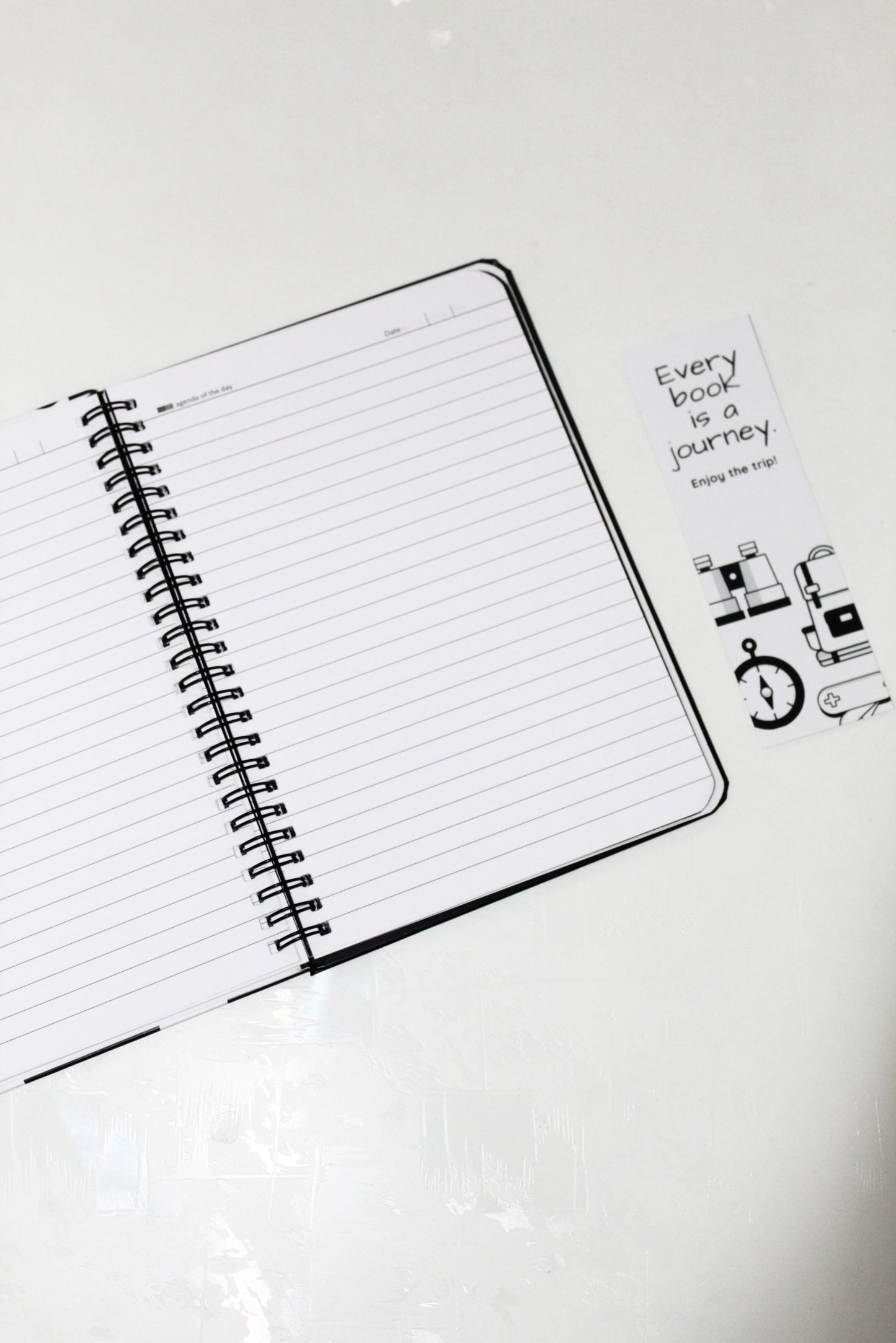Hardcover Gold Plated Wiro Notebook - Follow your Heart Blue