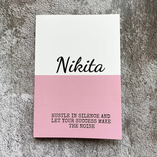 Customized Pink Notebook | Name & Quote