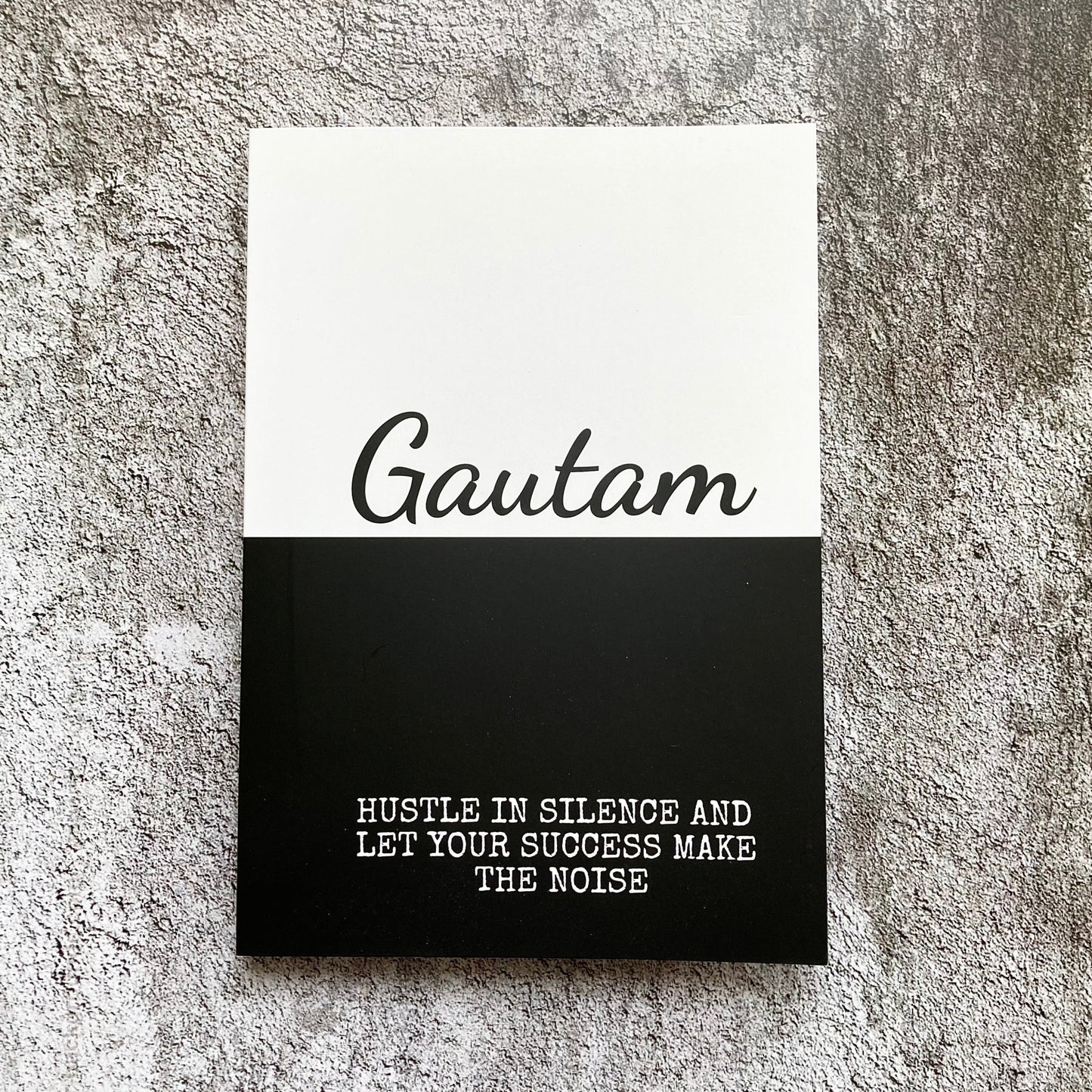 Customized Black Notebook | Name & Quote