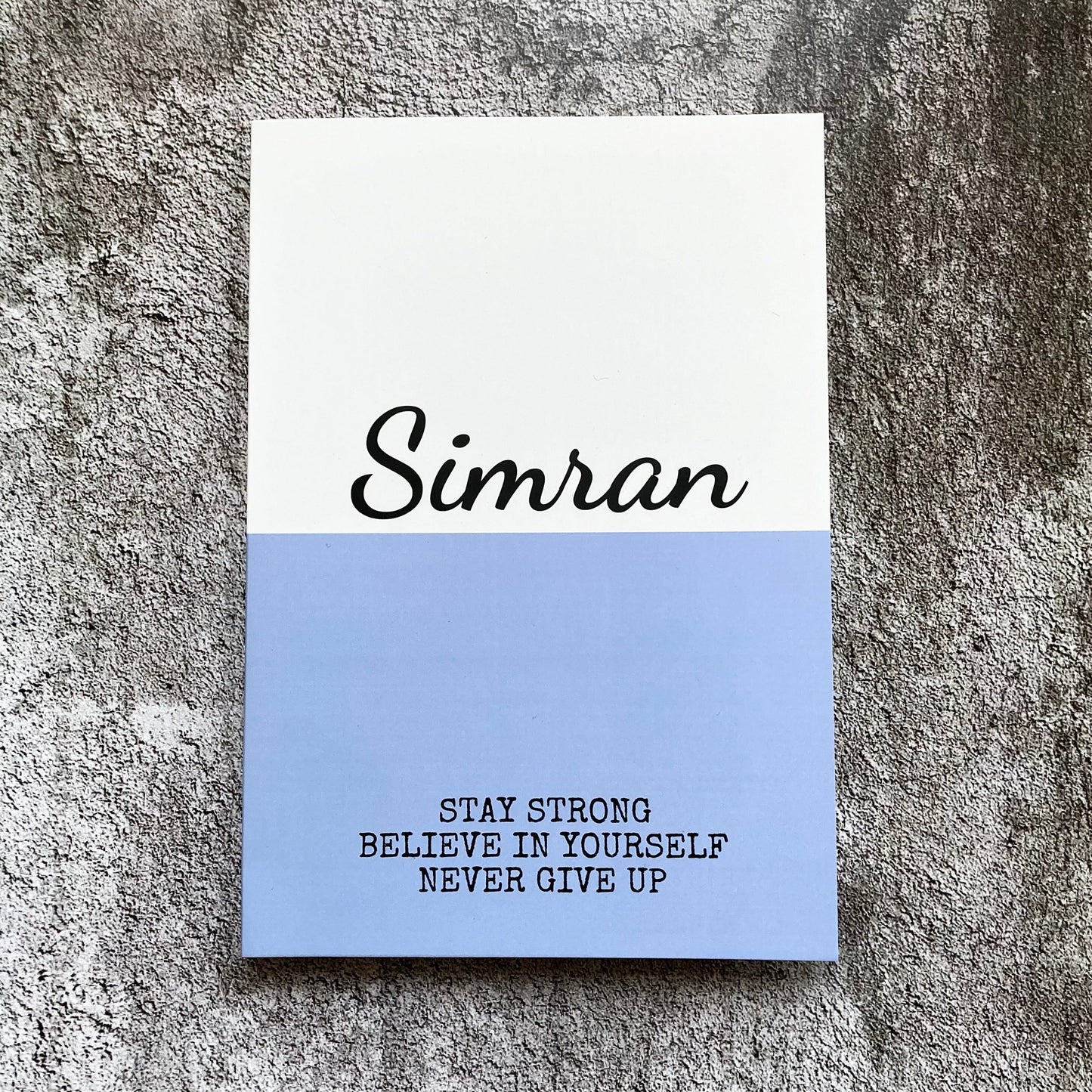 Customized Dual Blue Notebook | Name & Quote