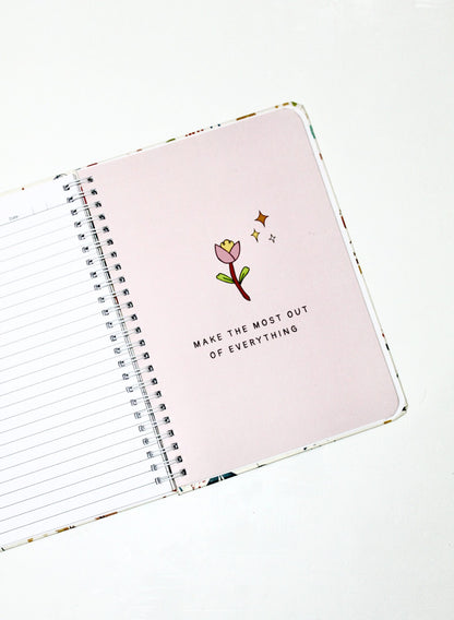 Hardcover Gold Plated Wiro Notebook - Follow your Heart Pink