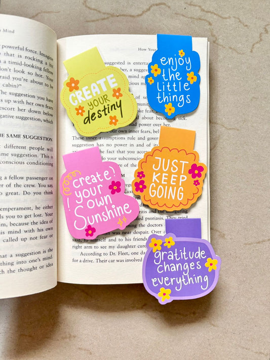 Pack of 5 Magnetic Bookmarks - Motivational