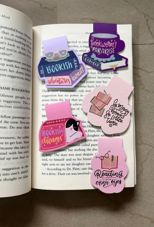 Pack of 5 Magnetic Bookmarks - Bookworms