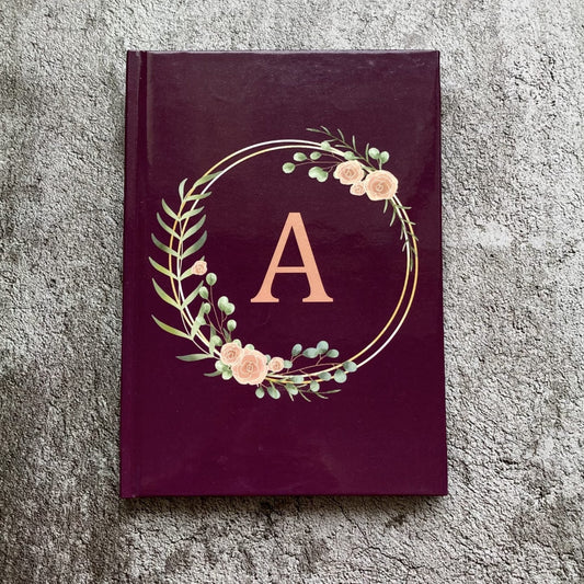 Personalized Hardcover Notebook - Initial Purple