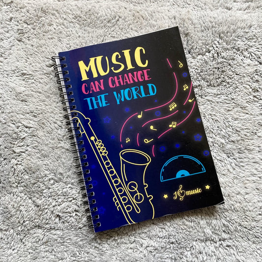 Softcover Wiro Notebook - Music can change the world