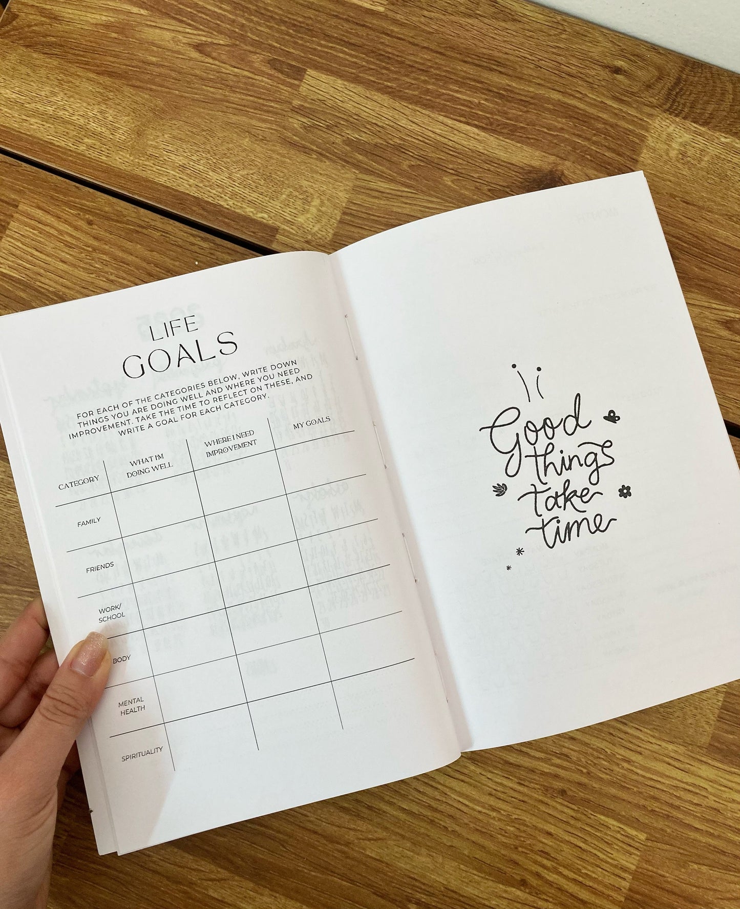 Softcover Undated Annual Planner  – One Step at a time  | Freebies included