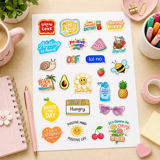 Sticker Sheet - Soft Chaos Club | Buy 2 or more at just Rs 99/- discount will be automatically applied at checkout.