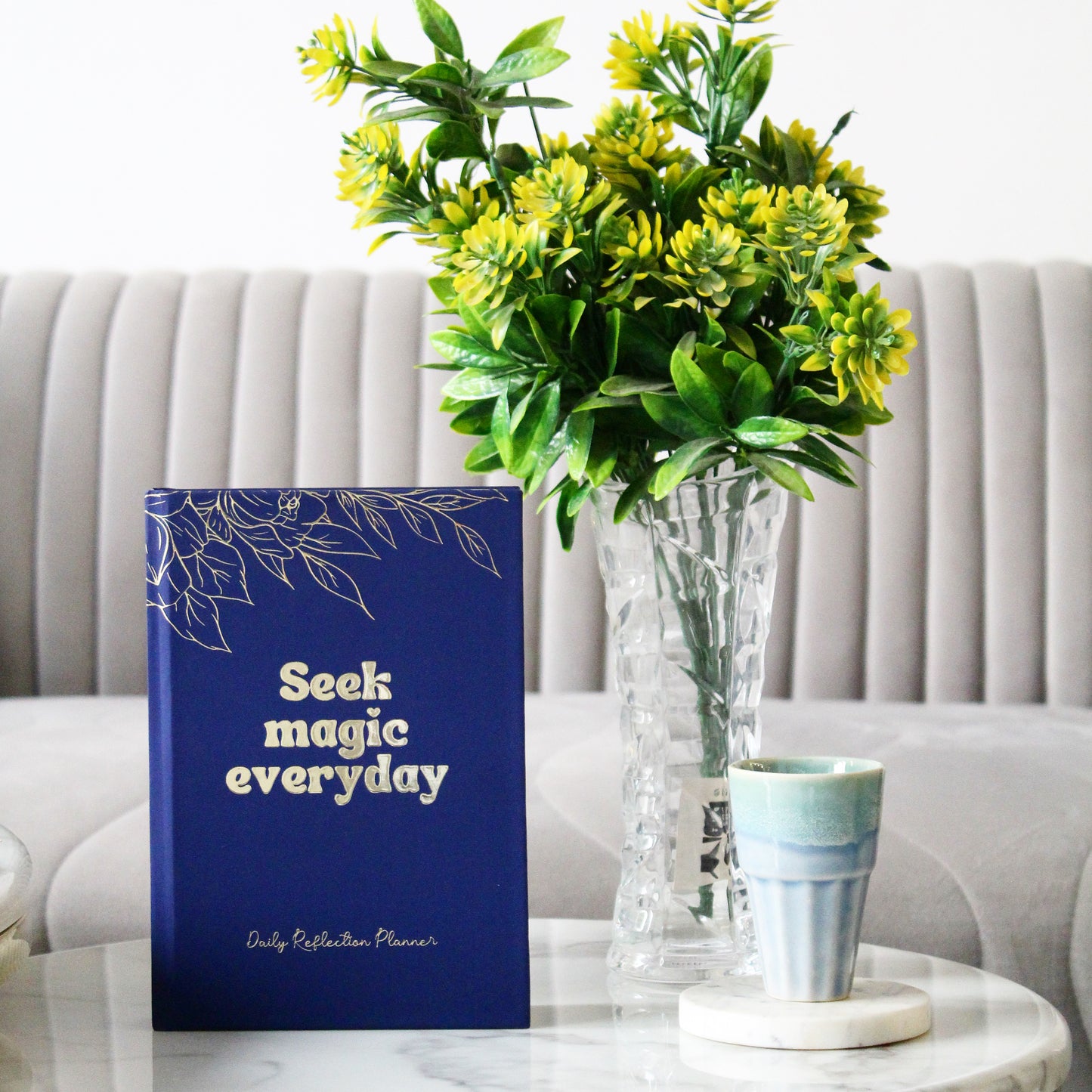 Daily Journal - Blue with Premium Gold Foiling | FREE Posters & Stickers