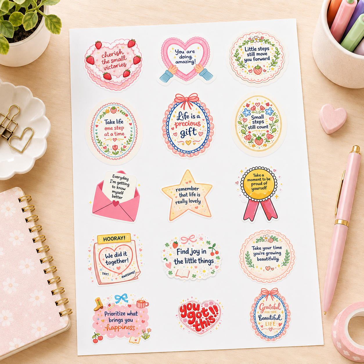 Sticker Sheet - Daily Affirmations | Buy 2 or more at just Rs 129/- discount will be automatically applied at checkout.