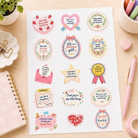 Sticker Sheet - Daily Affirmations | Buy 2 or more at just Rs 99/- discount will be automatically applied at checkout.
