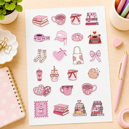 Sticker Sheet - Pink Book Club | Buy 2 or more at just Rs 129/- discount will be automatically applied at checkout