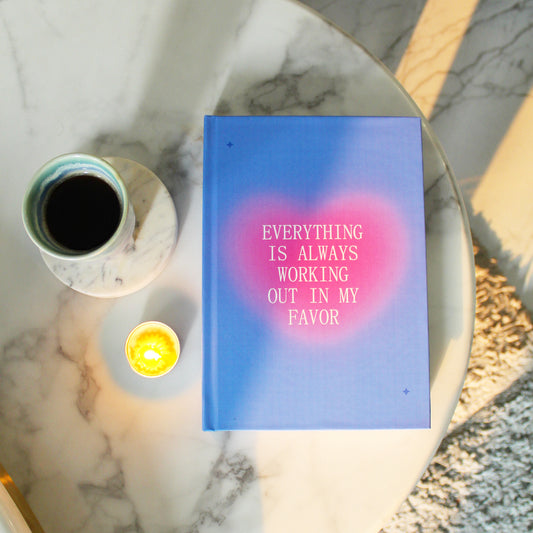 Manifestation Journal - Everything working out in my favor | FREE Tote Bag, Posters & Stickers