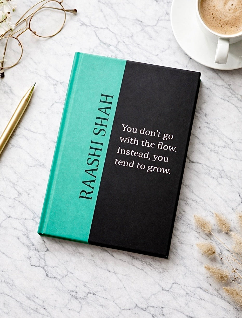 Customized Hardcover Green & Black  Notebook | Name & Quote