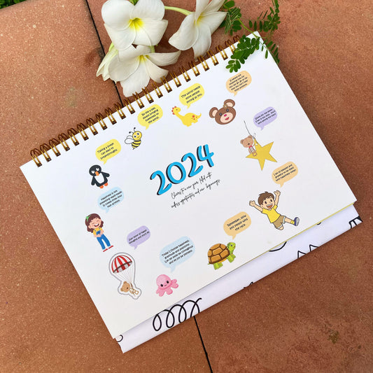 2024 Calendar – Vibrant Quotes for each Month | Sticker Sheet included