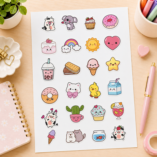 Sticker Sheet - Happy Little Friends | Buy 2 or more at just Rs 129/- discount will be automatically applied at checkout.