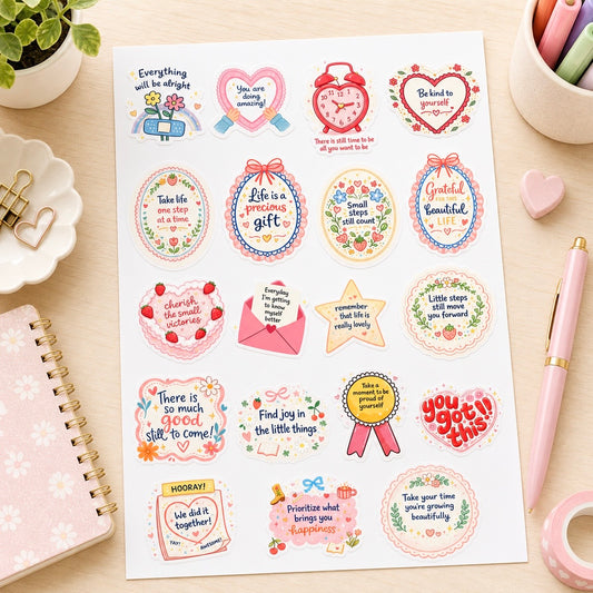 Sticker Sheet - Daily Affirmations | Buy 2 or more at just Rs 99/- discount will be automatically applied at checkout.
