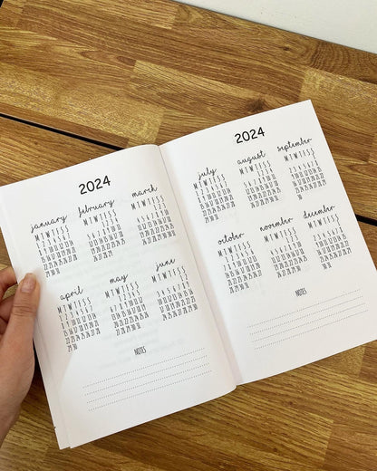 Softcover Undated Annual Planner  – One Step at a time  | Freebies included