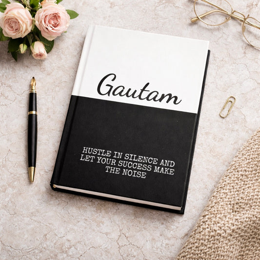 Customized Black Notebook | Name & Quote