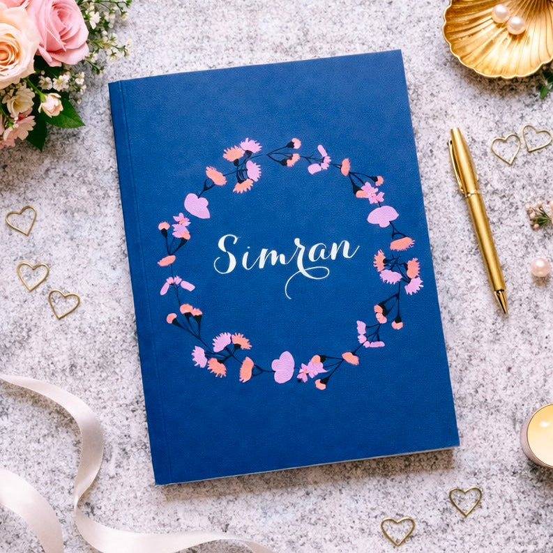 Personalized Softover Notebook - Flower