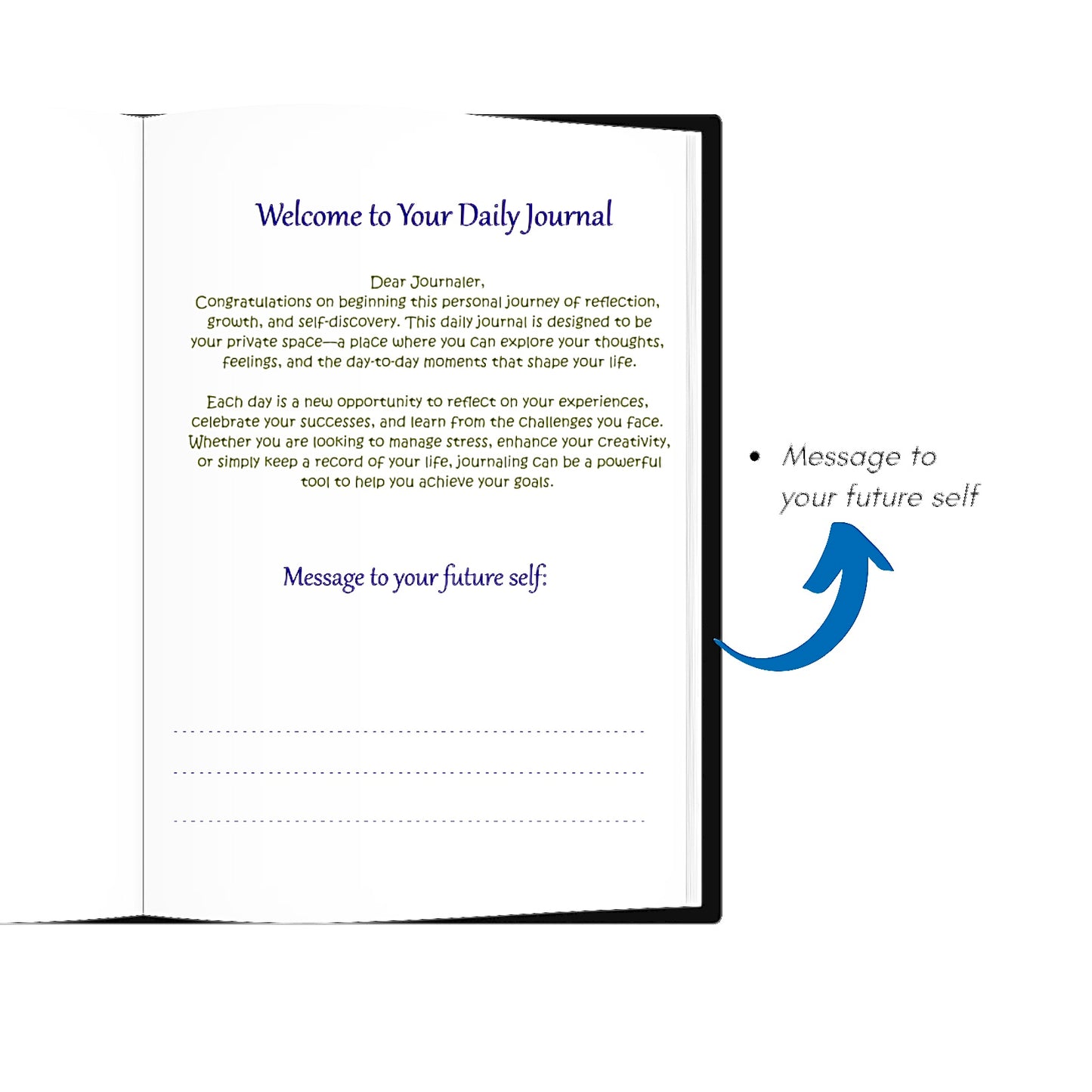 Daily Journal - Blue with Premium Gold Foiling | FREE Keychain, Posters & Stickers